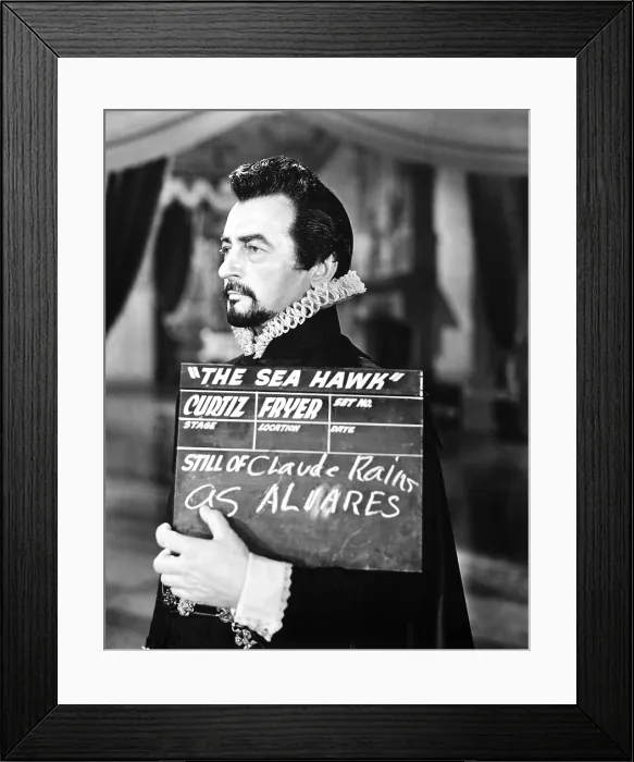 Framed Print : THE SEA HAWK, Claude Rains, costume test, 1940 Framed Print : THE SEA HAWK, Claude Rains, costume test, 1940