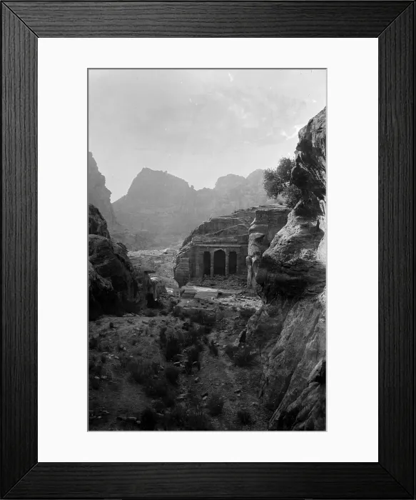 Framed Print : Mount Sinai, Trans-Jordan. Petra, funeral chapel of the Roman style, circa 1898-1946
