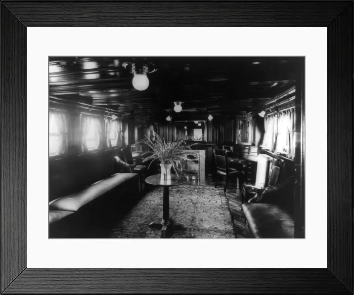 Framed Print : Smoking room on the presidential yacht Mayflower, photograph, 1909-1932 Framed Print : Smoking room on the presidential yacht Mayflower, photograph, 1909-1932
