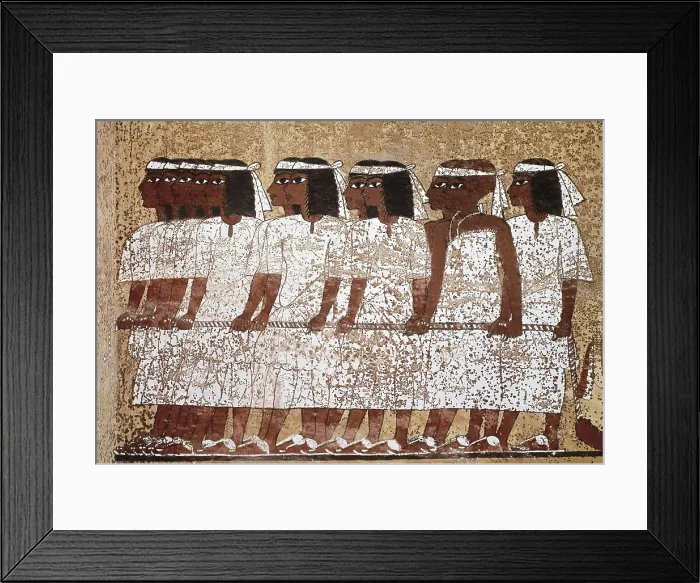 Framed Print : Tomb of Tutankhamun. s.XIV BC. EGYPT. Dayr al-Bahri. Valley of the Kings. Tomb of Tutankhamun. Pharaoh's funerals. Retinue carries the tomb. Egyptian art. New Kingdom