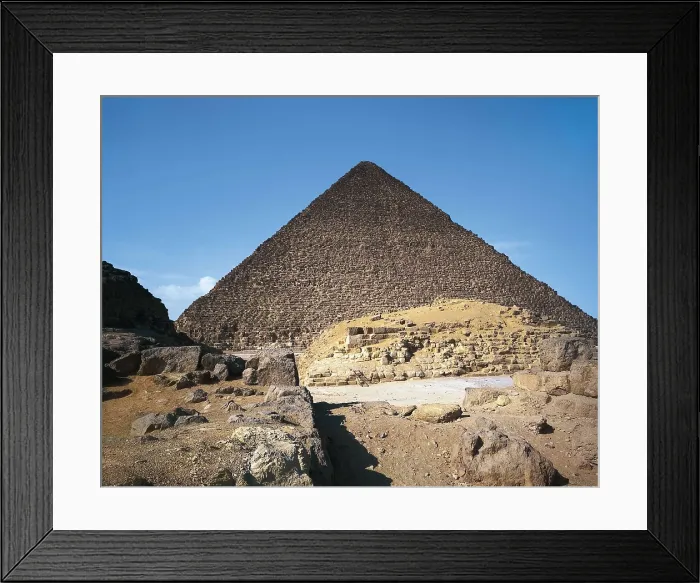 Framed Print : Great Pyramid of Giza (Khufu's Pyramid). EGYPT. GIZA. Giza. Great Pyramid of Giza (Khufu's Pyramid). The Pyramid of Khufu. Egyptian art. Old Kingdom. Architecture