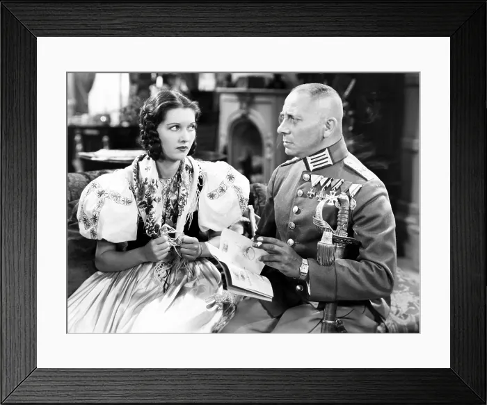 Framed Print : FUGITIVE ROAD, from left, Wera Engels, Erich von Stroheim, 1934