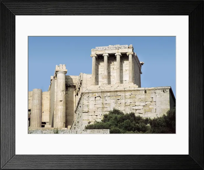 Framed Print : MNESICLES (5th C. BC); CALCRATES, (5th C. BC). Temple of Athena Nike. GREECE. ATTICA. Athens. Acropolis. Temple of Athena Nike. Classical Greek art. Architecture