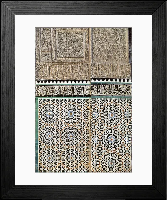 Framed Print : MOROCCO. Fes. Madrasah Bou Ainania. Wall decoration with mosaics and stucco. Islamic art. Ceramics. AISA / Everett Collection**US SALES ONLY** Framed Print : MOROCCO. Fes. Madrasah Bou Ainania. Wall decoration with mosaics and stucco. Islamic art. Ceramics. AISA / Everett Collection**US SALES ONLY**