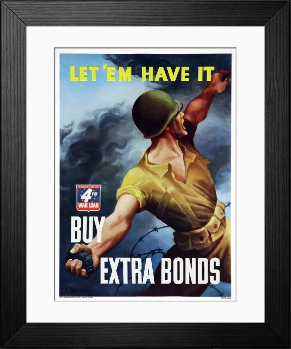 Framed Print : World War II War Bonds poster art, 1943 Framed Print : World War II War Bonds poster art, 1943