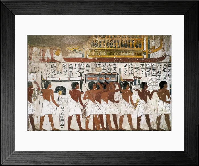Framed Print : Tomb of Ramose. EGYPT. Dayr al-Bahri. Valley of the Nobles. Tomb of Ramose. Funeral of Ramose, vizier of Thebes during the reign of Amenhotep III. Egyptian art. New Kingdom