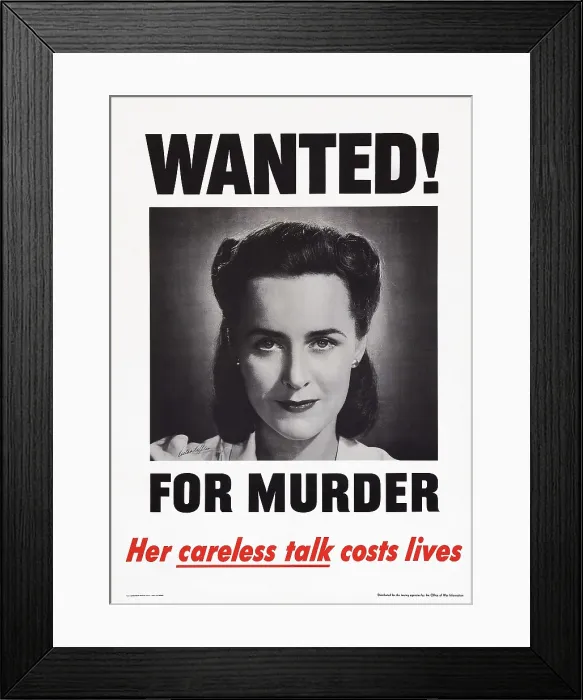 Framed Print : WORLD WAR II, Careless Talk propaganda poster, ca. 1940s Framed Print : WORLD WAR II, Careless Talk propaganda poster, ca. 1940s