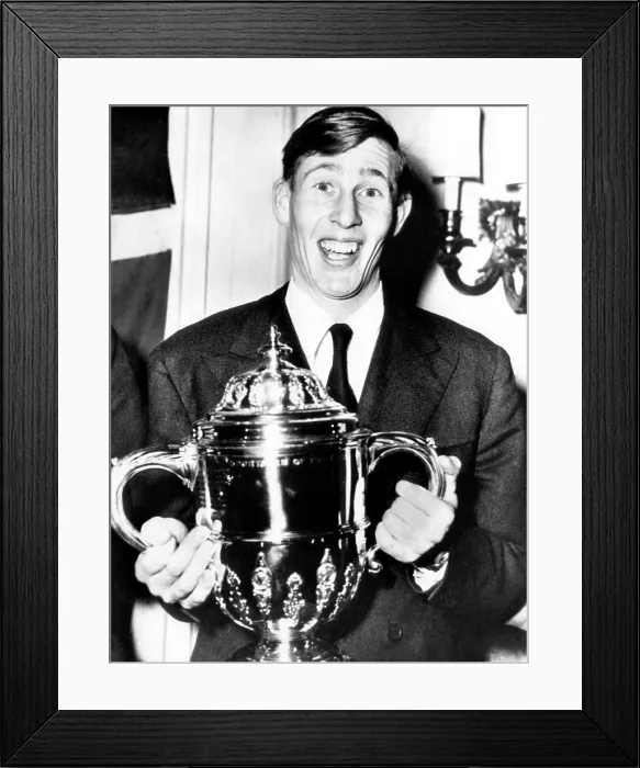 Framed Print : Roger Bannister, the first person to run a mile in less than four minutes, holds a Sporting Record Trophy, 1954. Courtesy: CSU Archives / Everett Collection