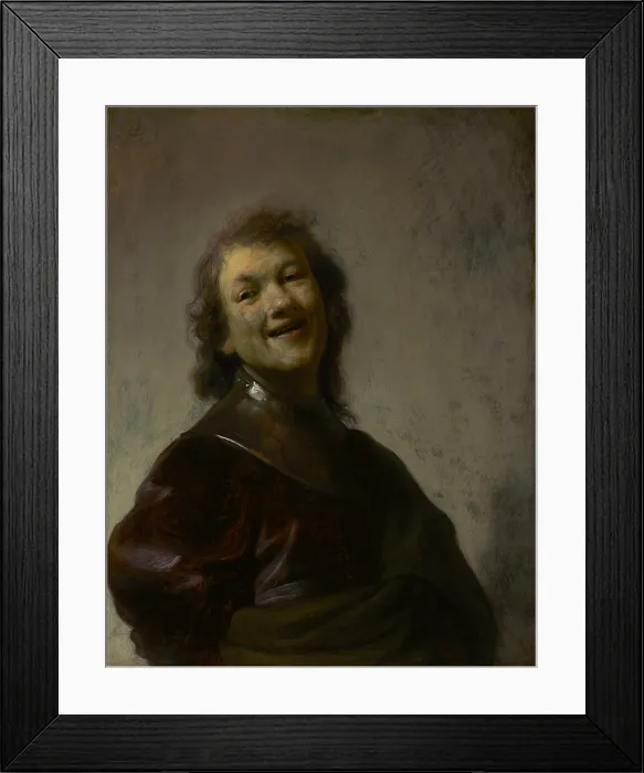 Framed Print : Rembrandt Laughing, by Rembrandt van Rijn, c. 1628, Dutch painting, oil on copper Framed Print : Rembrandt Laughing, by Rembrandt van Rijn, c. 1628, Dutch painting, oil on copper