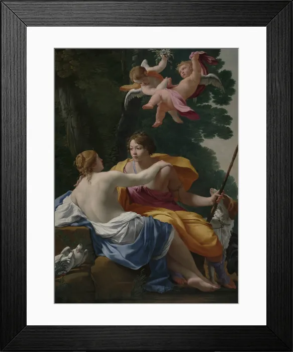 Framed Print : Venus and Adonis, by Simon Vouet, 1642, French painting, oil on canvas