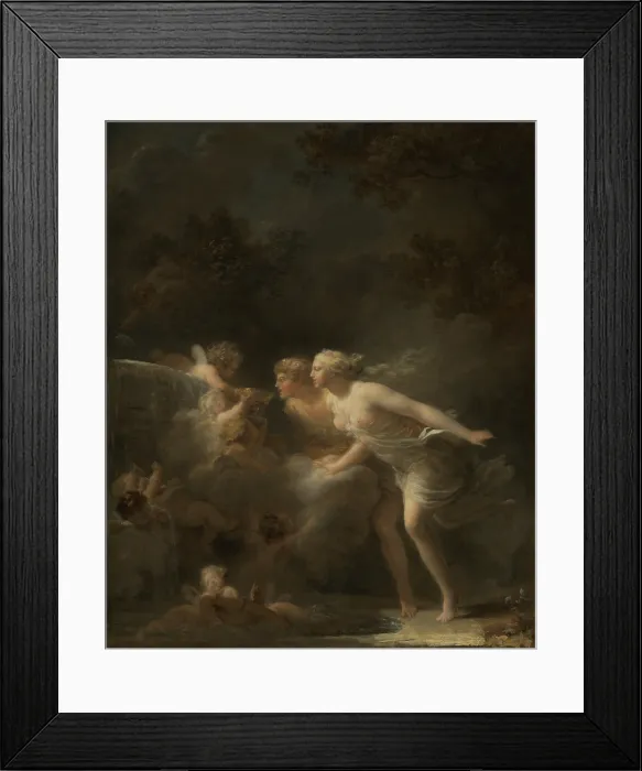 Framed Print : The Fountain of Love, by Jean-Honore Fragonard, 1785, French painting, oil on canvas
