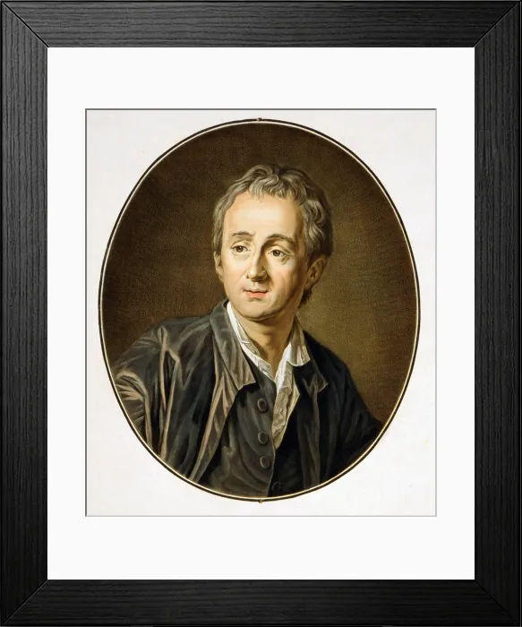 Framed Print : Dennis Diderot (1713-1784), French philosopher and editor of the Encyclopdie, from 1745-1772. Diderot embodied the secular rationalism of the 18th century Enlightenment. Ca. 1760
