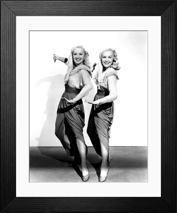 Framed Print : THE DOLLY SISTERS, from left, Betty Grable, June Haver, 1945, TM and Copyright 20th Century-Fox Film Corp. All Rights Reserved Framed Print : THE DOLLY SISTERS, from left, Betty Grable, June Haver, 1945, TM and Copyright 20th Century-Fox Film Corp. All Rights Reserved