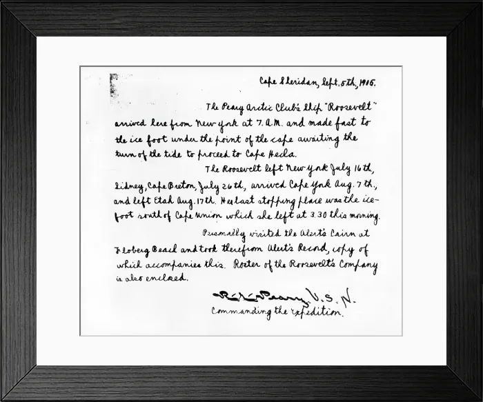 Framed Print : ROKBERT E. PEARY-Peary's log entry from his expedition to the North Pole, 1902-1905.. Courtesy: CSU Archives  /  Everett Collection