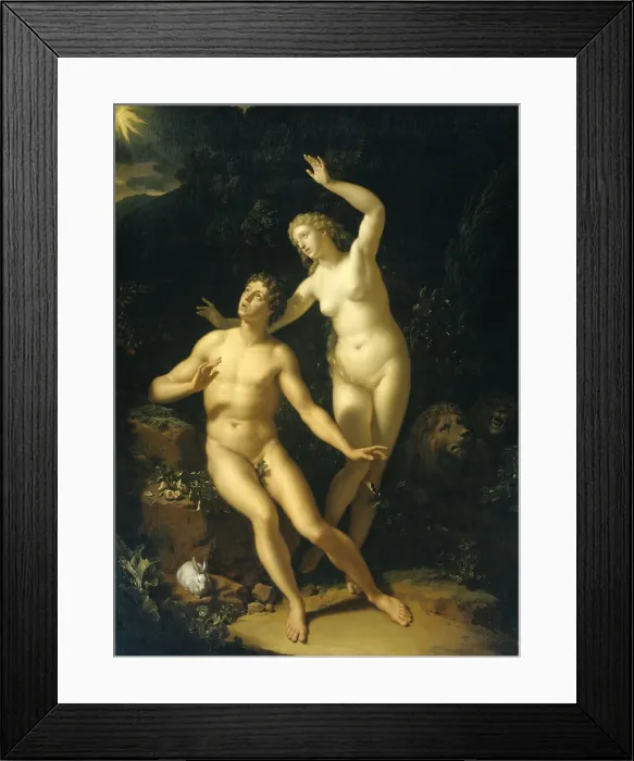 Framed Print : God Holds Adam and Eve Responsible, by Adriaen van der Werff, 1717, Dutch painting, oil on panel Framed Print : God Holds Adam and Eve Responsible, by Adriaen van der Werff, 1717, Dutch painting, oil on panel