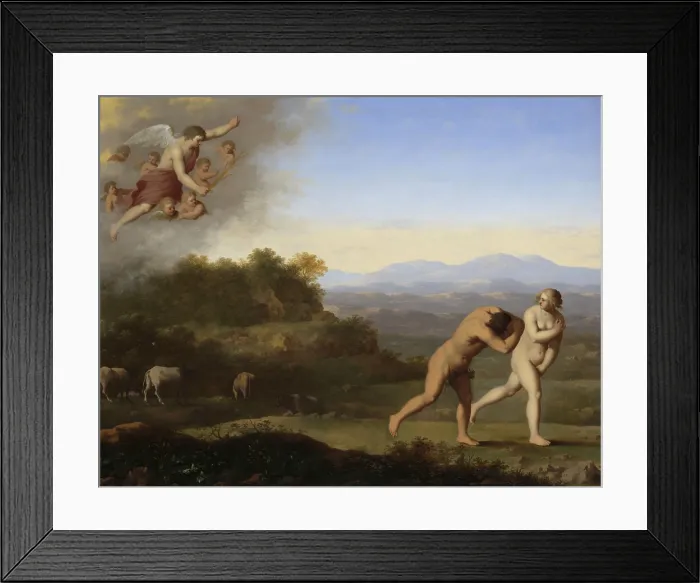 Framed Print : The Expulsion from Paradise, Cornelis van Poelenburch, after 1646, Dutch painting, oil on panel. Adam and Eve driven out of Paradise by an angel with a flaming sword Framed Print : The Expulsion from Paradise, Cornelis van Poelenburch, after 1646, Dutch painting, oil on panel. Adam and Eve driven out of Paradise by an angel with a flaming sword