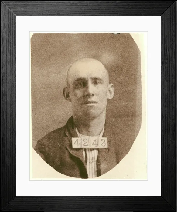 Framed Print : Wild West. E. Frank Wright, mug shot ca. 1900 Framed Print : Wild West. E. Frank Wright, mug shot ca. 1900