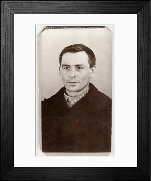 Framed Print : Wild West. Oliver Curtis Perry, bank robber, mugshot ca. 1892