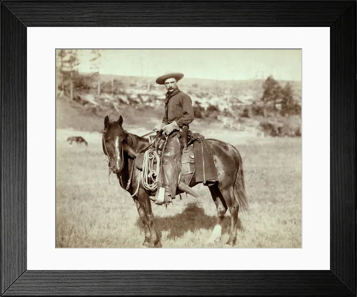 Framed Print : Wild West. The Cow Boy. Sturgis, Dakota Territory. photo by John C. Grabill, 1888 Framed Print : Wild West. The Cow Boy. Sturgis, Dakota Territory. photo by John C. Grabill, 1888