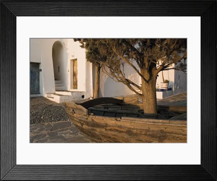 Framed Print : SPAIN. CATALONIA. GERONA. Cadaqus. Boat and cypress, by Salvador Dal. Sculpture. AISA / Everett Collection**US SALES ONLY**