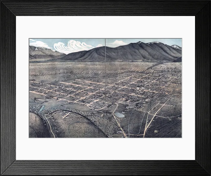 Framed Print : Birds eye view of Leadville, Colorado. Drawn by Augustus Koch. color lithograph, 1879 Framed Print : Birds eye view of Leadville, Colorado. Drawn by Augustus Koch. color lithograph, 1879