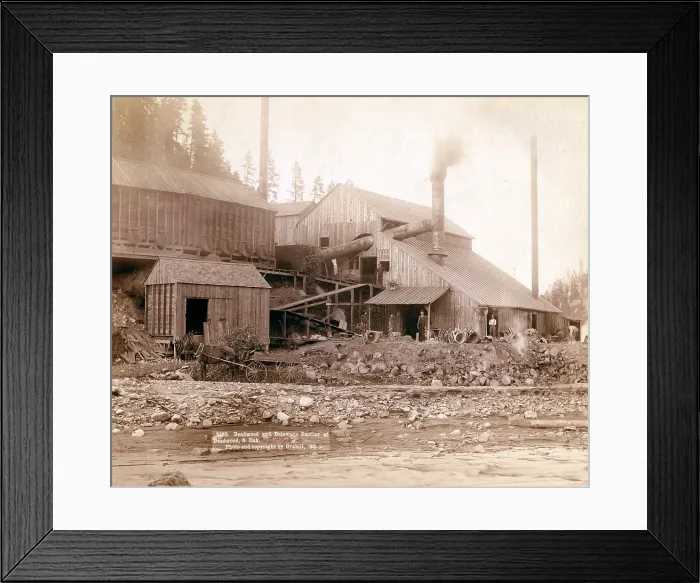 Framed Print : Deadwood and Delaware Smelter at Deadwood, South Dakota. photo by John C. Grabill, 1890