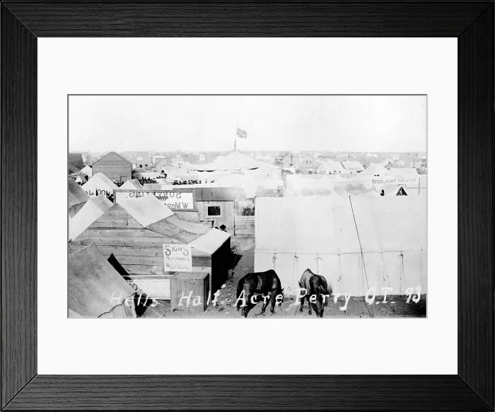 Framed Print : Hell's Half Acre, Perry, Oklahoma, photograph, 1893 Framed Print : Hell's Half Acre, Perry, Oklahoma, photograph, 1893