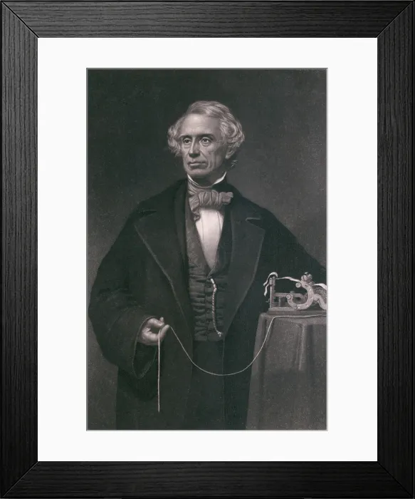 Framed Print : Samuel F. B. Morse (1791-1872), inventor of the magnetic telegraph. Steel engraving by John Sartan Framed Print : Samuel F. B. Morse (1791-1872), inventor of the magnetic telegraph. Steel engraving by John Sartan