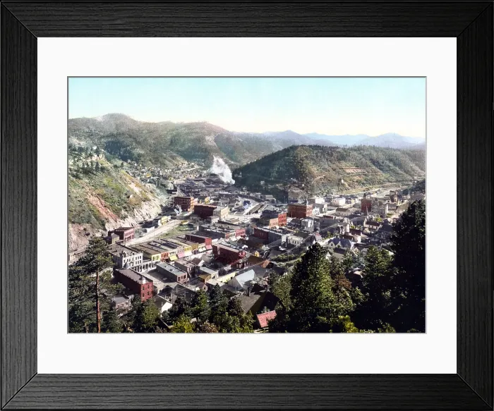Framed Print : Deadwood, South Dakota. Photochrom ca. 1900