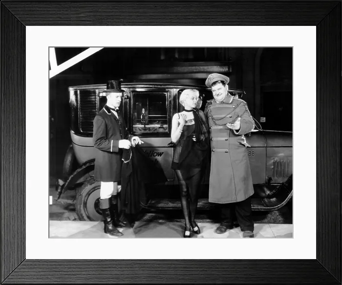 Framed Print : DOUBLE WHOOPEE, from left, Stan Laurel, Jean Harlow, Oliver Hardy, 1929