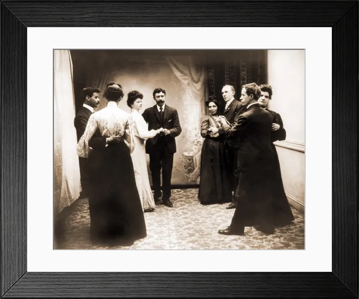 Framed Print : Members of the Monaghan Men's Irish Dancing Class and their partners perform the Irish quadrille