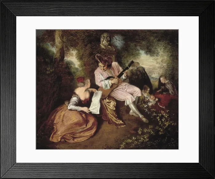 Framed Print : WATTEAU, Jean-Antoine (1684-1721). The Scale of Love. 1715 - 1718. Rococo. Oil on canvas. UNITED KINGDOM. London. National Gallery. AISA / Everett Collection**US SALES ONLY**