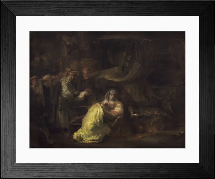 Framed Print : The Circumcision, by Rembrandt van Rijn, 1633, Dutch painting, oil on canvas. According to the Gospel of Luke, verse 2:21, Jesus was circumcised eight days after his birth