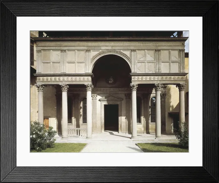 Framed Print : Brunelleschi, Filippo (1377-1446). Pazzi Chapel. 1430-1446. ITALY. Florence. Church of Santa Croce. Renaissance art. Quattrocento. Architecture