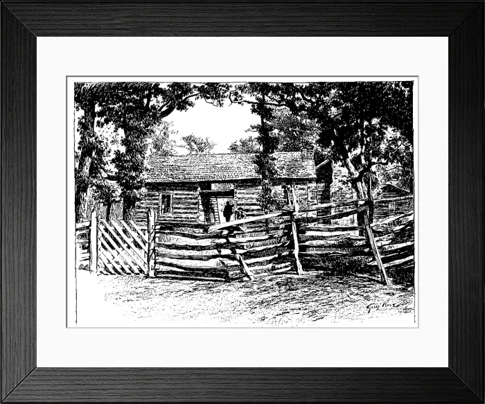 Framed Print : Cherokee Tribe. A Cherokee cabin in the Indian Territories, Oklahoma, 1893