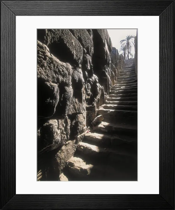 Framed Print : EGYPT. ASWAN. Aswan. Elephantinte Island. Nilometer, a flight of stairs used to measure the water level of Nile river. AISA / Everett Collection**US SALES ONLY**