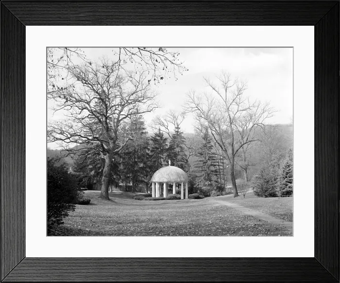 Framed Print : The Greenbrier, Spring House. White Sulphur Springs pavilion covers the complex's sulphur springs. West Virginia, 1830s, phot0 1983
