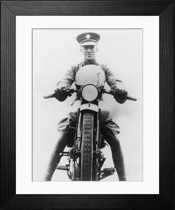 Framed Print : T. E. Lawrence (1888-1935) was an enthusiastic motorcyclist and died from injuries of a motorcycle accident in 1935