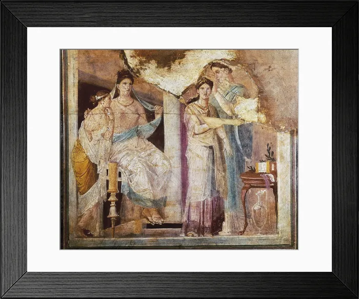 Framed Print : Dressing scene of a priestess. Roman art. Early Empire. Fresco. ITALY. Naples. National Museum of Archaeology. Proc: ITALY. Herculaneum Framed Print : Dressing scene of a priestess. Roman art. Early Empire. Fresco. ITALY. Naples. National Museum of Archaeology. Proc: ITALY. Herculaneum