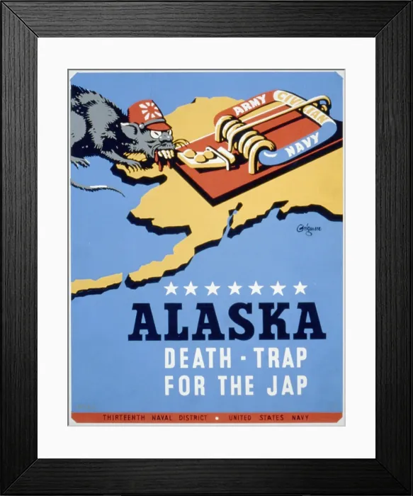 Framed Print : World War II, Poster for Thirteenth Naval District, United States Navy, showing a rat representing Japan Framed Print : World War II, Poster for Thirteenth Naval District, United States Navy, showing a rat representing Japan