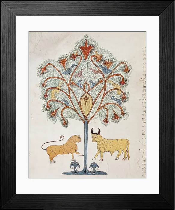 Framed Print : Book of Daniel. 10th c. Dreaming of the Nebuchadnezzar's tree. Mozarabic art. Miniature Painting. SPAIN. Leon. Library of the Royal Colegiate Church of Saint Isidoro Framed Print : Book of Daniel. 10th c. Dreaming of the Nebuchadnezzar's tree. Mozarabic art. Miniature Painting. SPAIN. Leon. Library of the Royal Colegiate Church of Saint Isidoro