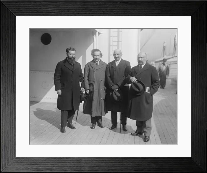 Framed Print : Albert Einstein with fellow Zionists Nehemiah Mossessohn (Rabbi and founder of the JEWISH TRIBUNE), Chaim Weizmann Framed Print : Albert Einstein with fellow Zionists Nehemiah Mossessohn (Rabbi and founder of the JEWISH TRIBUNE), Chaim Weizmann