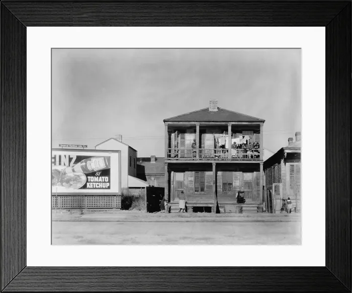 Framed Print : African American house, titled: Negro House in New Orleans, Louisiana, photograph by Walker Evans, January, 1936 Framed Print : African American house, titled: Negro House in New Orleans, Louisiana, photograph by Walker Evans, January, 1936