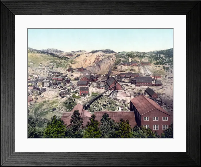 Framed Print : Homestake Mine, South Dakota. photochrom ca. 1900