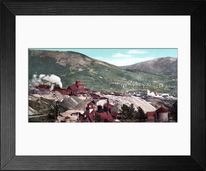 Framed Print : Battle Mountain mines, Cripple Creek, Colorado. photochrom ca. 1900 Framed Print : Battle Mountain mines, Cripple Creek, Colorado. photochrom ca. 1900