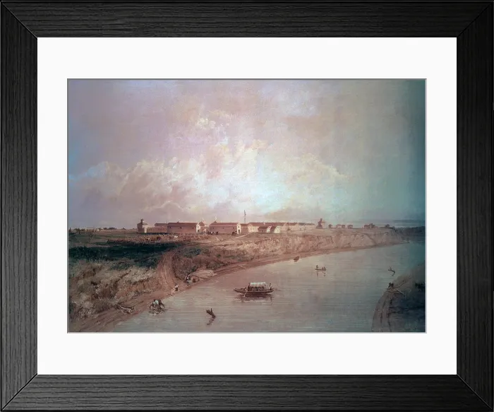 Framed Print : Fort Rice, Dakota Territory. Painted by Seth Eastman, Oil on canvas, 1871-1875 Framed Print : Fort Rice, Dakota Territory. Painted by Seth Eastman, Oil on canvas, 1871-1875