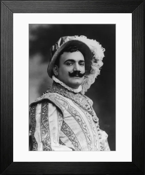 Framed Print : Enrico Caruso (1873-1921), in costume of the Duke in Giuseppe Verdi's opera RIGOLETTO. 1908 Framed Print : Enrico Caruso (1873-1921), in costume of the Duke in Giuseppe Verdi's opera RIGOLETTO. 1908