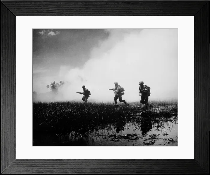 Framed Print : Vietnam War. South Vietnamese troops in combat operations against Communist Viet Cong guerrillas in the marshes of the Mekong Delta. 1961