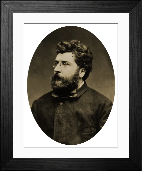 Framed Print : Georges Bizet (1838-1875), French composer based his famous opera, CARMEN (1875), on a story by the contemporary French author Prosper Merimee Framed Print : Georges Bizet (1838-1875), French composer based his famous opera, CARMEN (1875), on a story by the contemporary French author Prosper Merimee