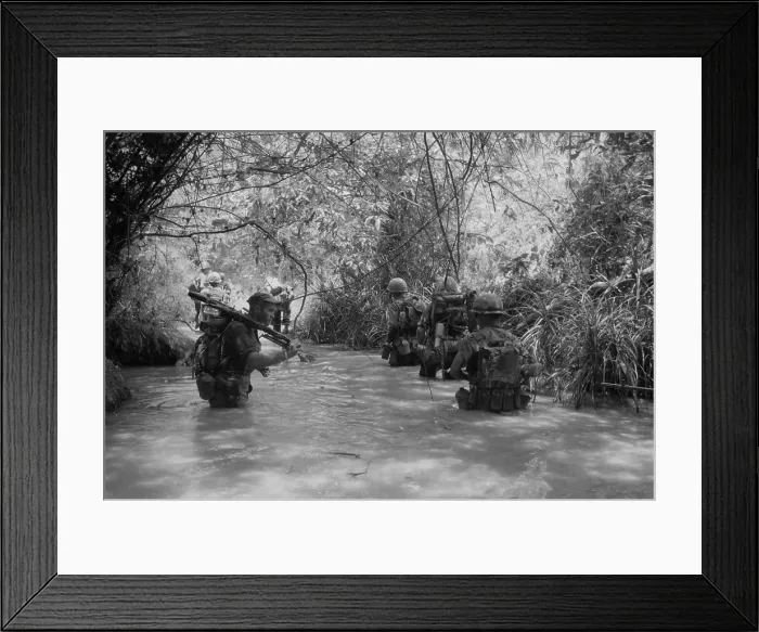 Framed Print : Vietnam War. US Marines move through water in Quang Tri Province during Operation Hastings Framed Print : Vietnam War. US Marines move through water in Quang Tri Province during Operation Hastings